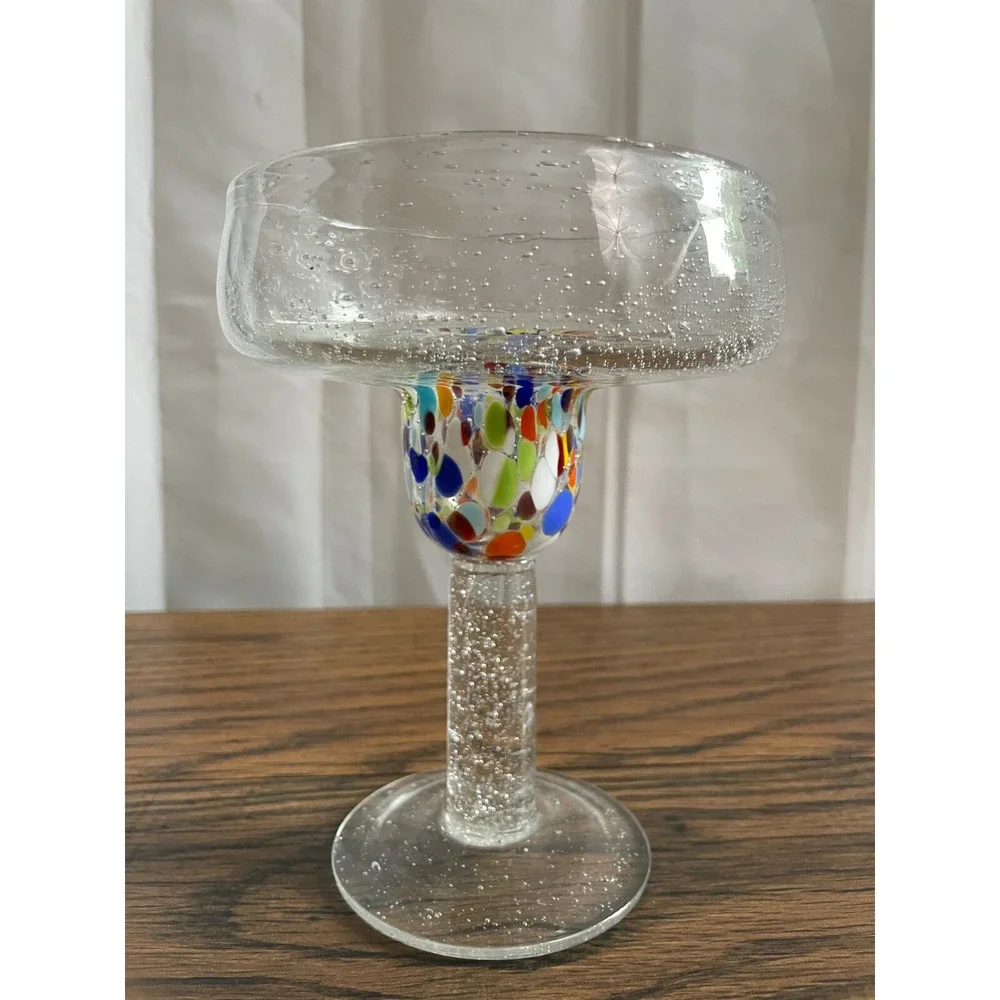 Set of 2 Beautiful Baha Confetti Marquerita‎ Glasses